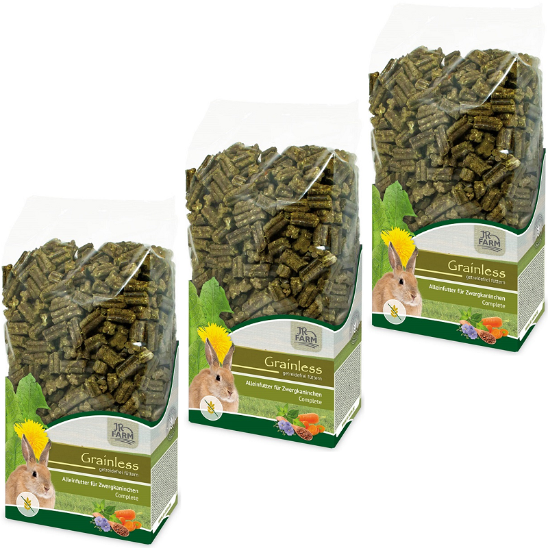 JR Farm Hauptfutter JR Farm Grainless Complete Zwergkaninchen 3x1,35 kg