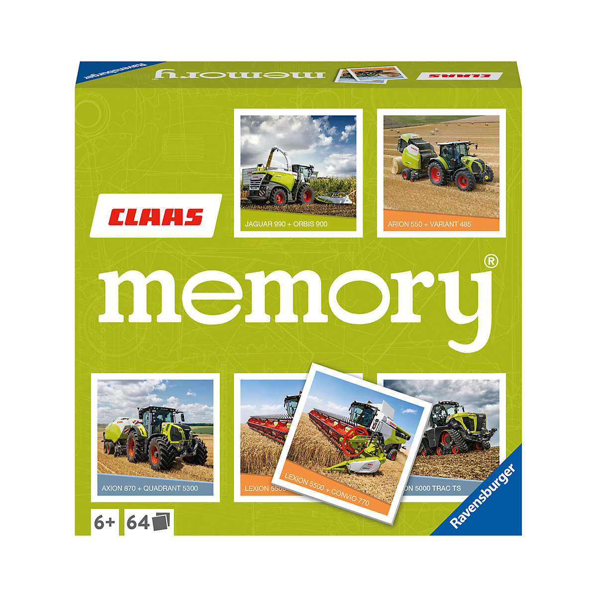 Ravensburger CLAAS memory® - 20882 - der Spieleklassiker für alle Landmaschinen Fans, Merkspiel für 2-8 Spieler ab 6 Jahren