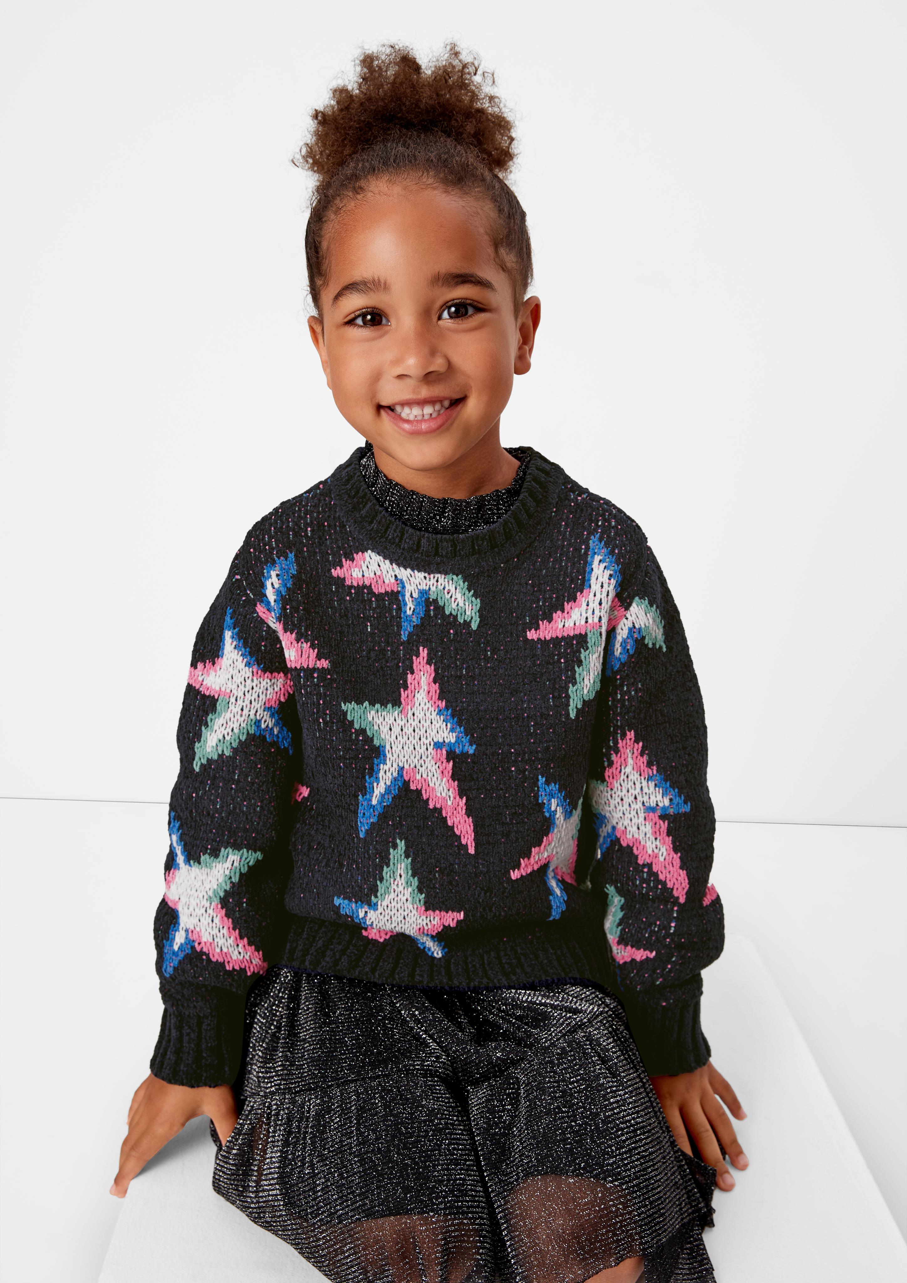 Chenillepullover mit Allover-Muster  2122665-99X4