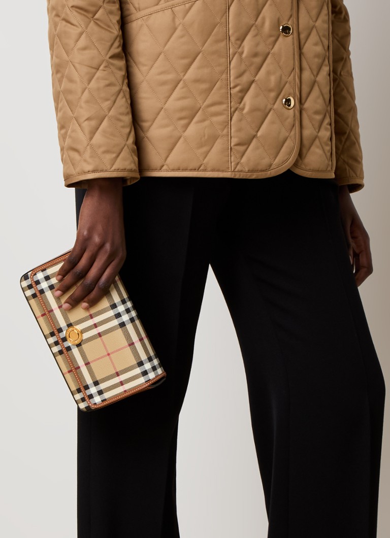 Burberry Hampshire teļādas sajūga soma ar noņemamu plecu siksnu