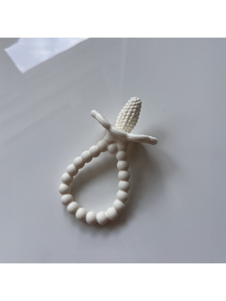 RaZbaby Baby Beißring Himbeere aus Silikon - Zahnungshilfe ab 3 Monaten in Cremiges günstig kaufen onesize