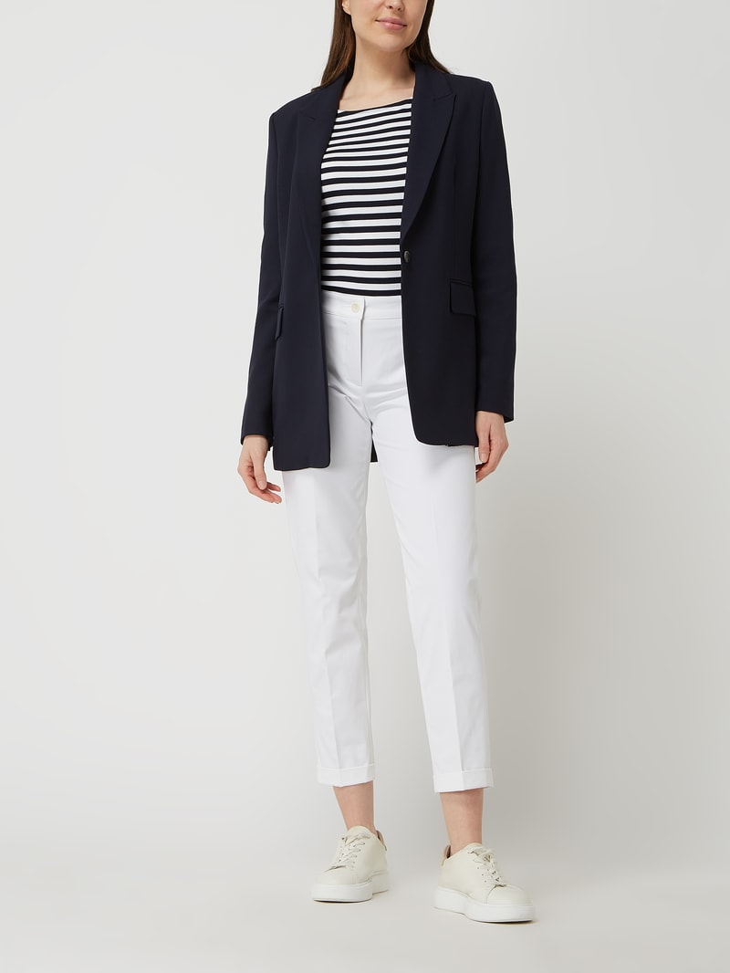 Blazer aus Viskosemischung in marineblau