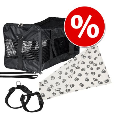 Transportset: Tragetaschen + Kuscheldecke + Geschirr