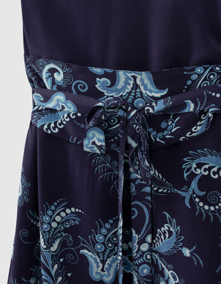 Robe asymétrique bleue motif cachemire IKKS x GIGEEZ Femme