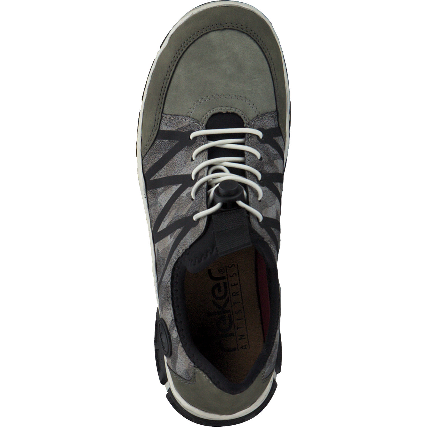 Rieker L0657, Schnürschuhe, liane/schilf/negro/stein-camo/