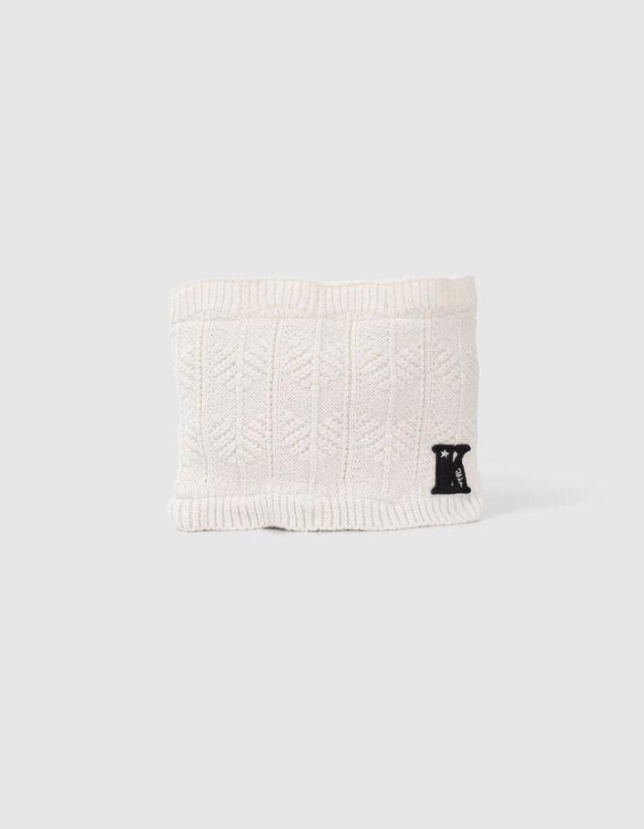 Snood blanc cassé tricot lurex fille