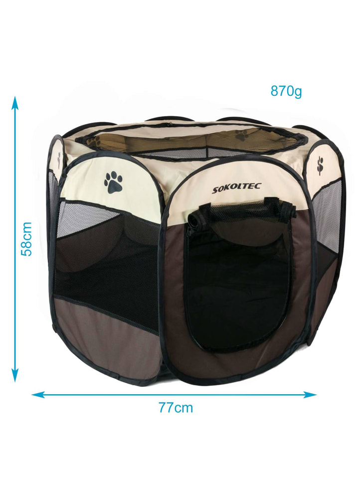 Intirilife Laufstall für Haustiere 77 x 58 cm in Braun mit Pfoten günstig kaufen onesize