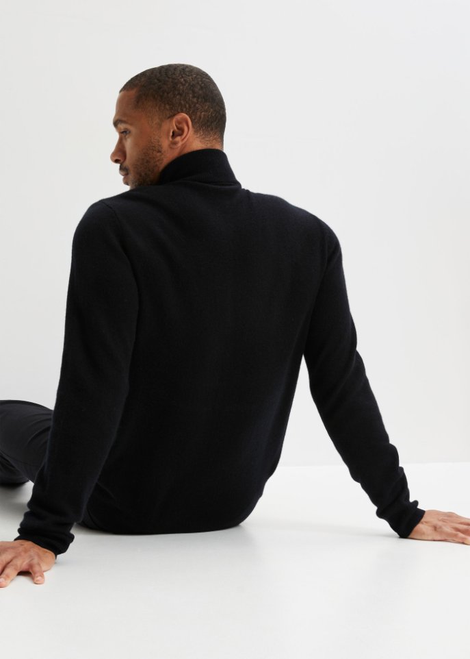 Premium Wollpullover mit Good Cashmere Standard®-Anteil, Troyerkragen