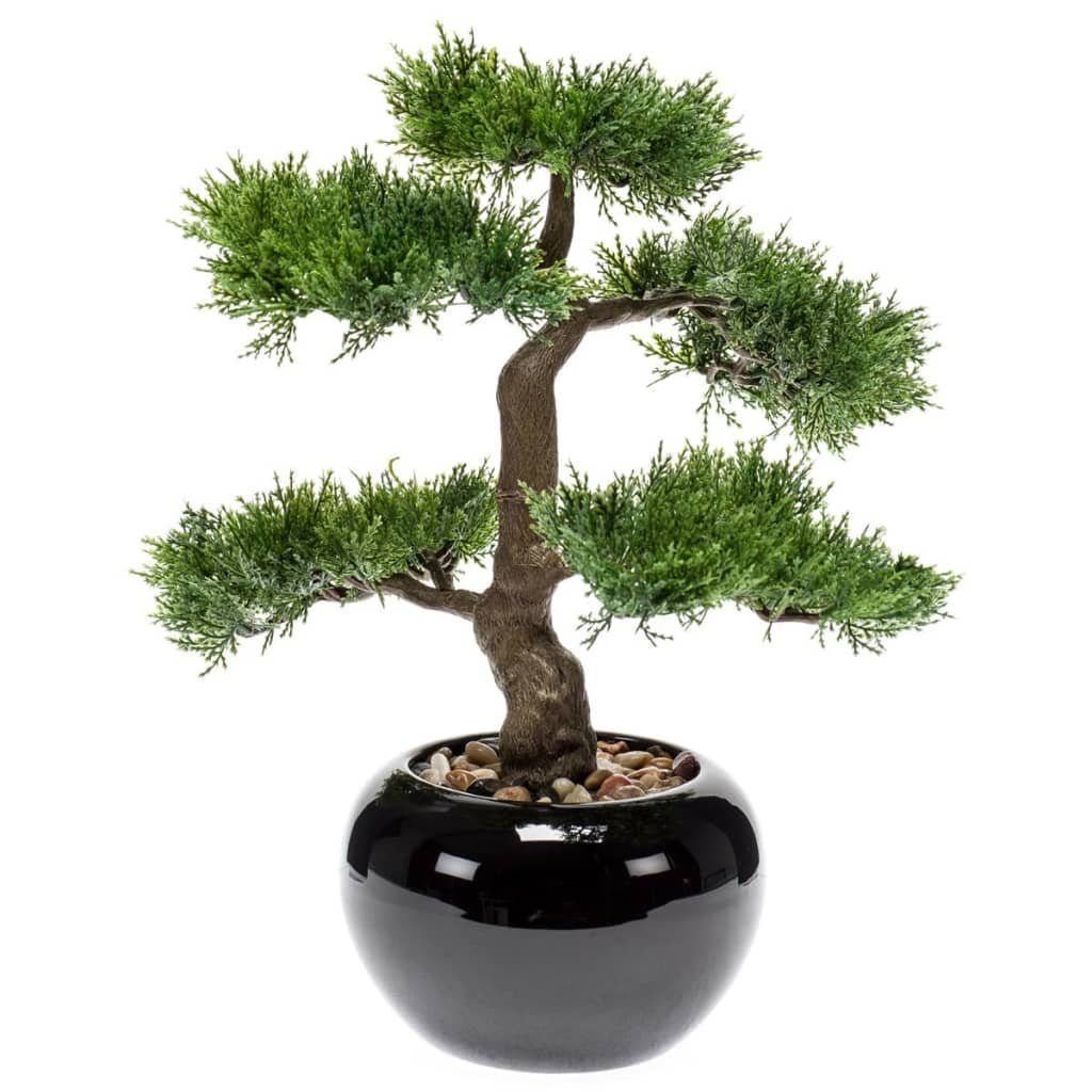Kunstrasen Kunstpflanze Bonsai Zeder Grün 34 cm 420003, Emerald, Höhe: 34 mm