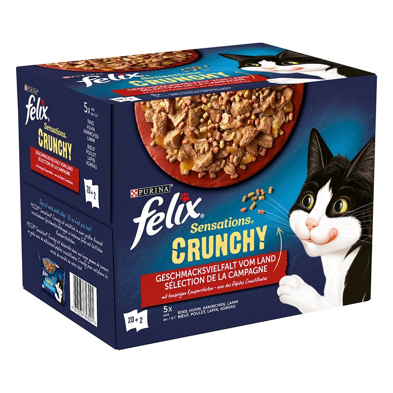 Felix Sensations Crunchy 40 x 85 g + 160 g Topping