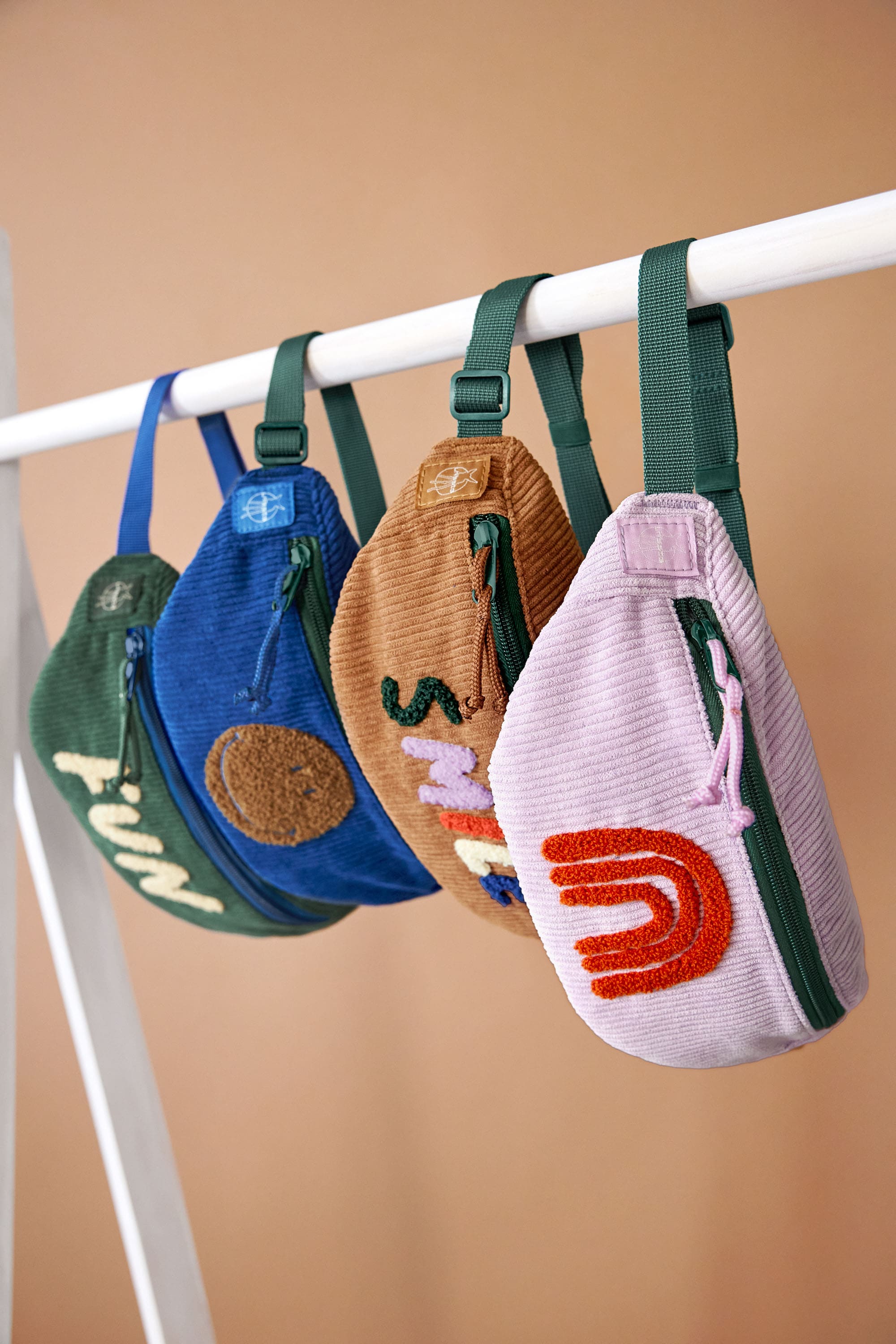 Bauchtasche Kinder Cord - Little Gang, Fun, Grün