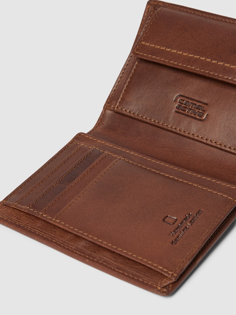 Portemonnaie aus Leder mit RFID-Blocker in cognac