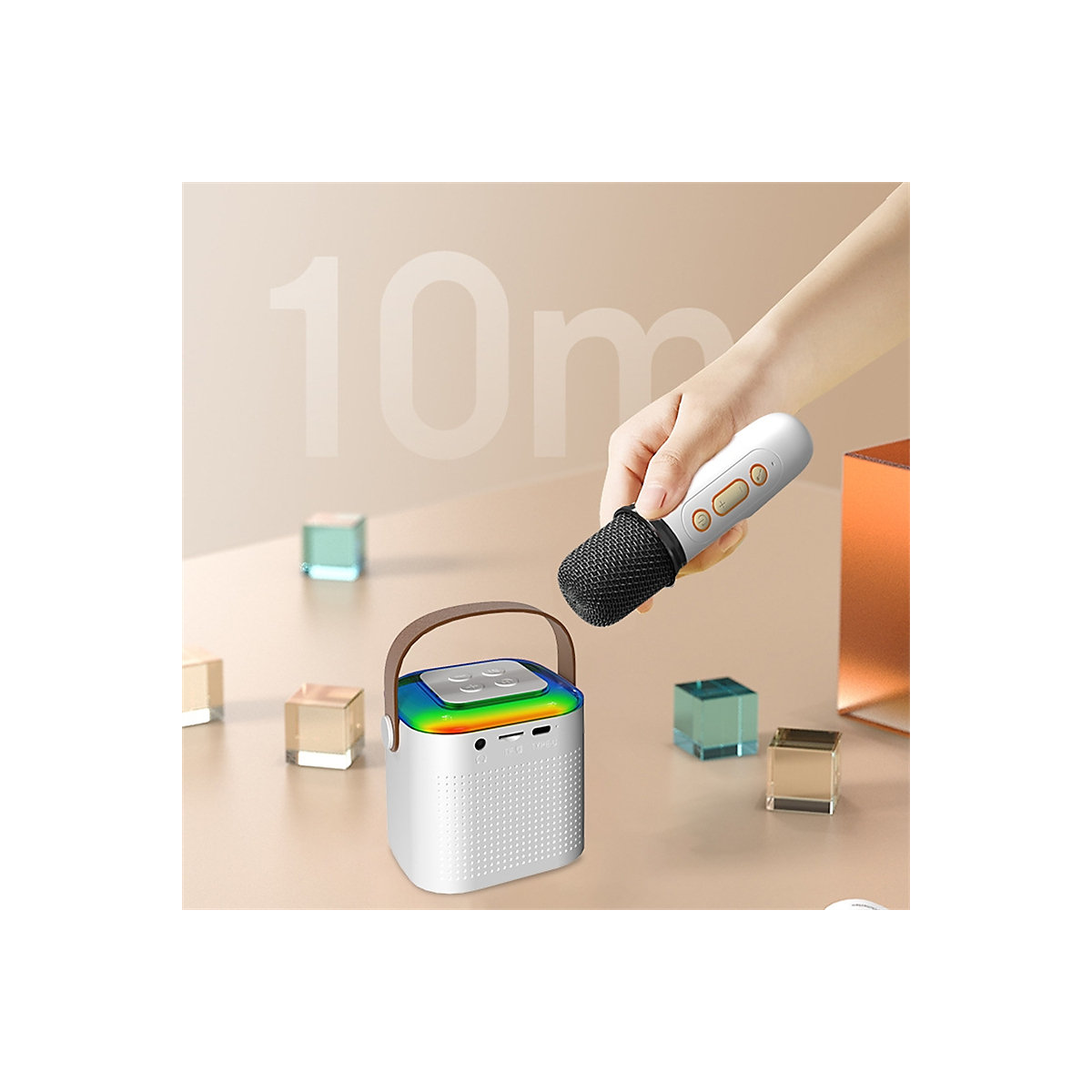 Tragbares integriertes Audiomikrofon für den Außenbereich Home Wireless Bluetooth Kinder Familie KTV