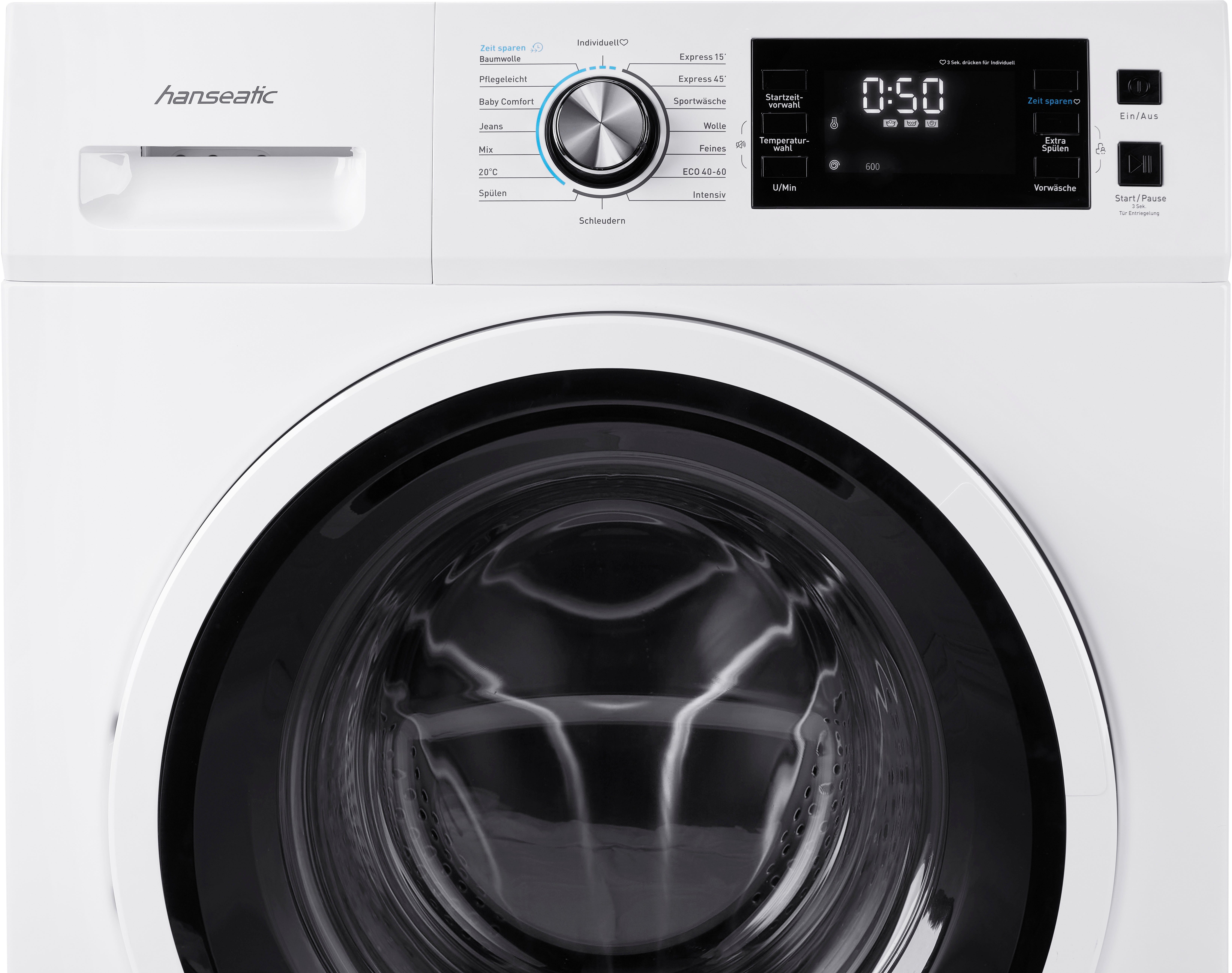 Hanseatic Waschmaschine HWMB714C, 7 kg, 1400 U/min, Startzeitvorwahl, Nachlegefunktion