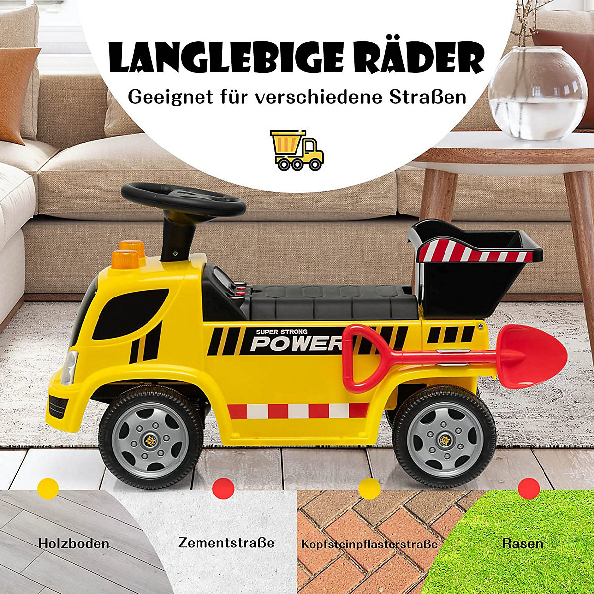 Rutschauto mit Musik & Scheinwerfern & Abnehmbarer Schaufel