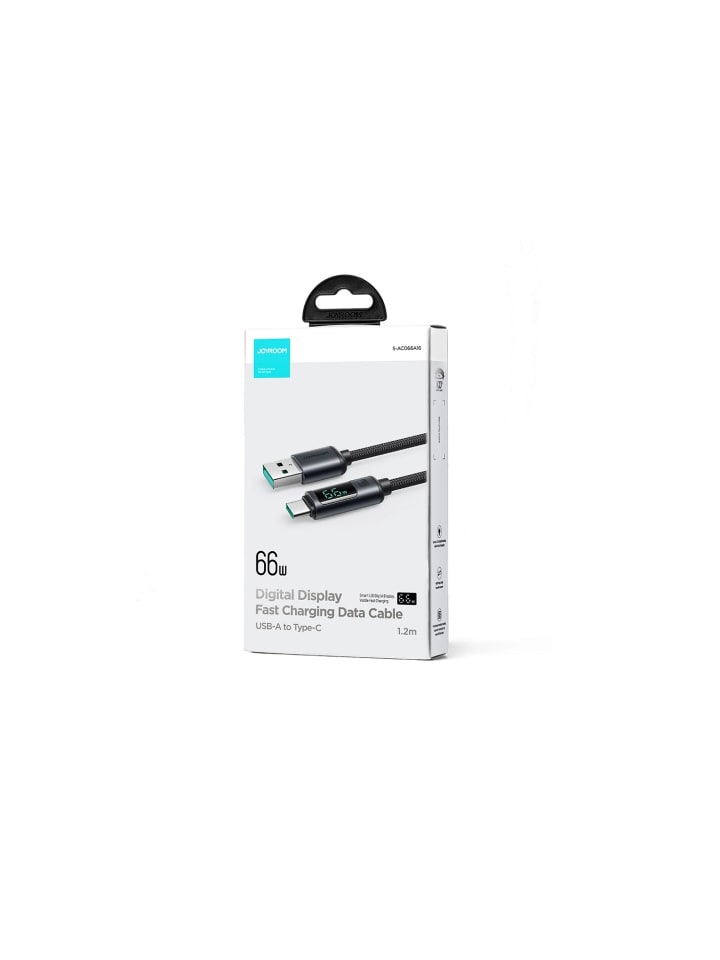 COFI 1453 Schnellladekabel USB C - USB A Kabel 66W 1,2m mit LED-Anzeige in Schwarz günstig kaufen onesize
