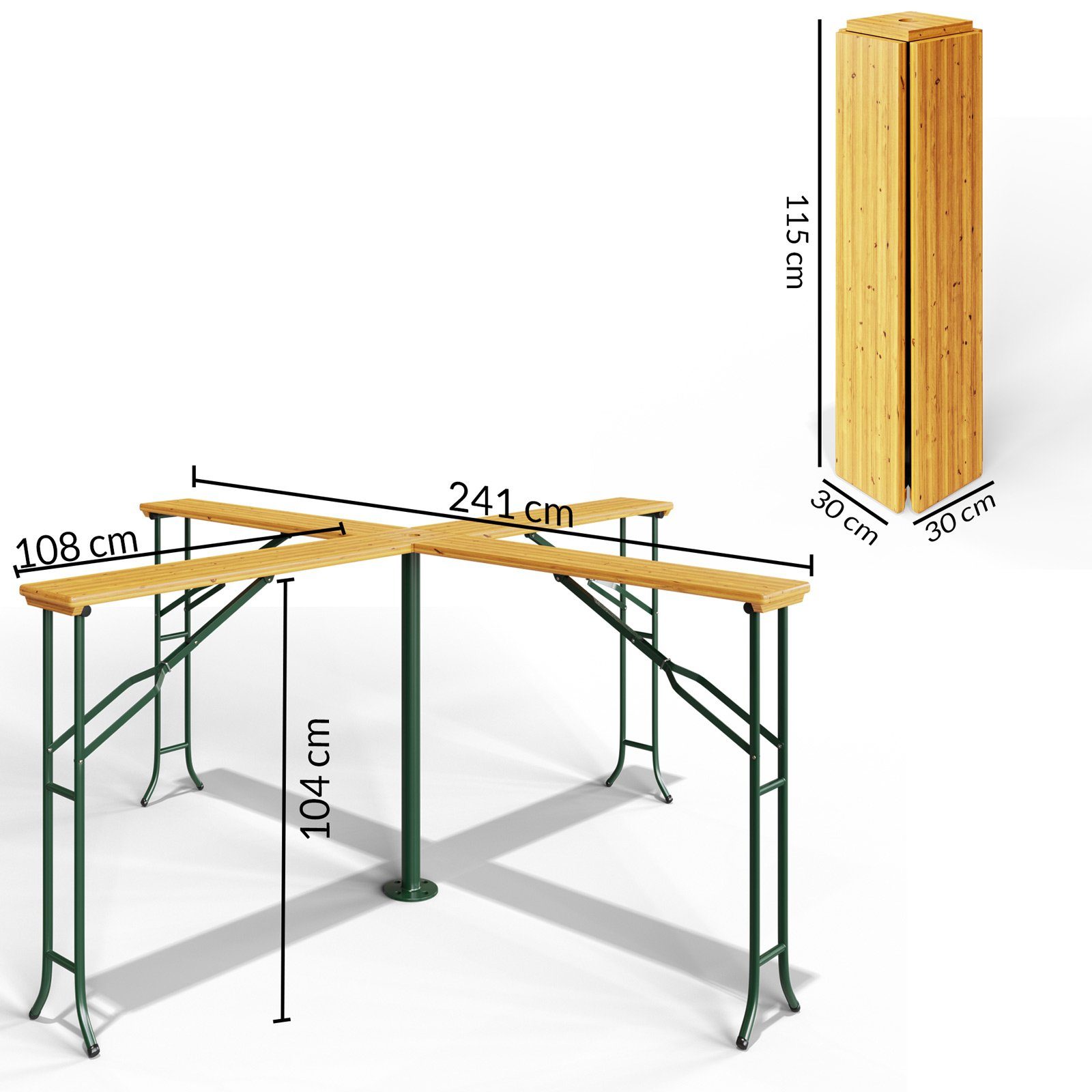 Casaria Stehtisch Quattro (1-St), stabile Scharniere robustes Holz zusammenklappbar platzsparend zu transportieren