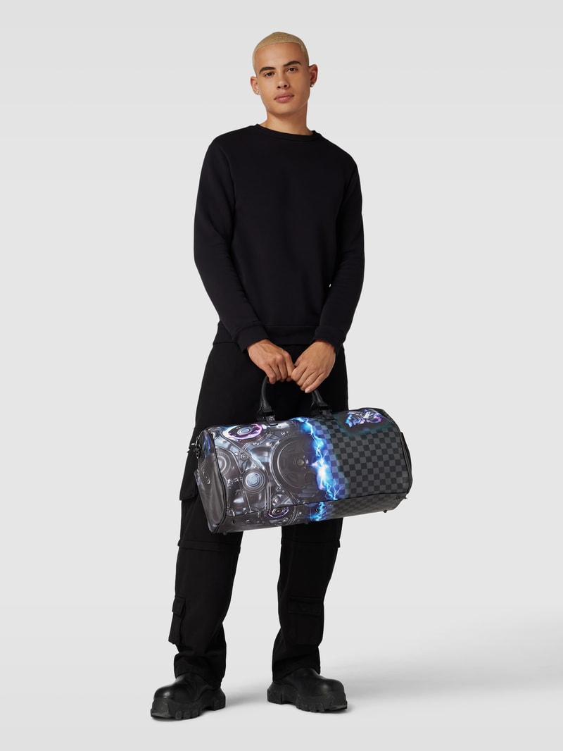 Handtasche mit Motiv-Print Modell 'SHARKINATOR 3' in schwarz
