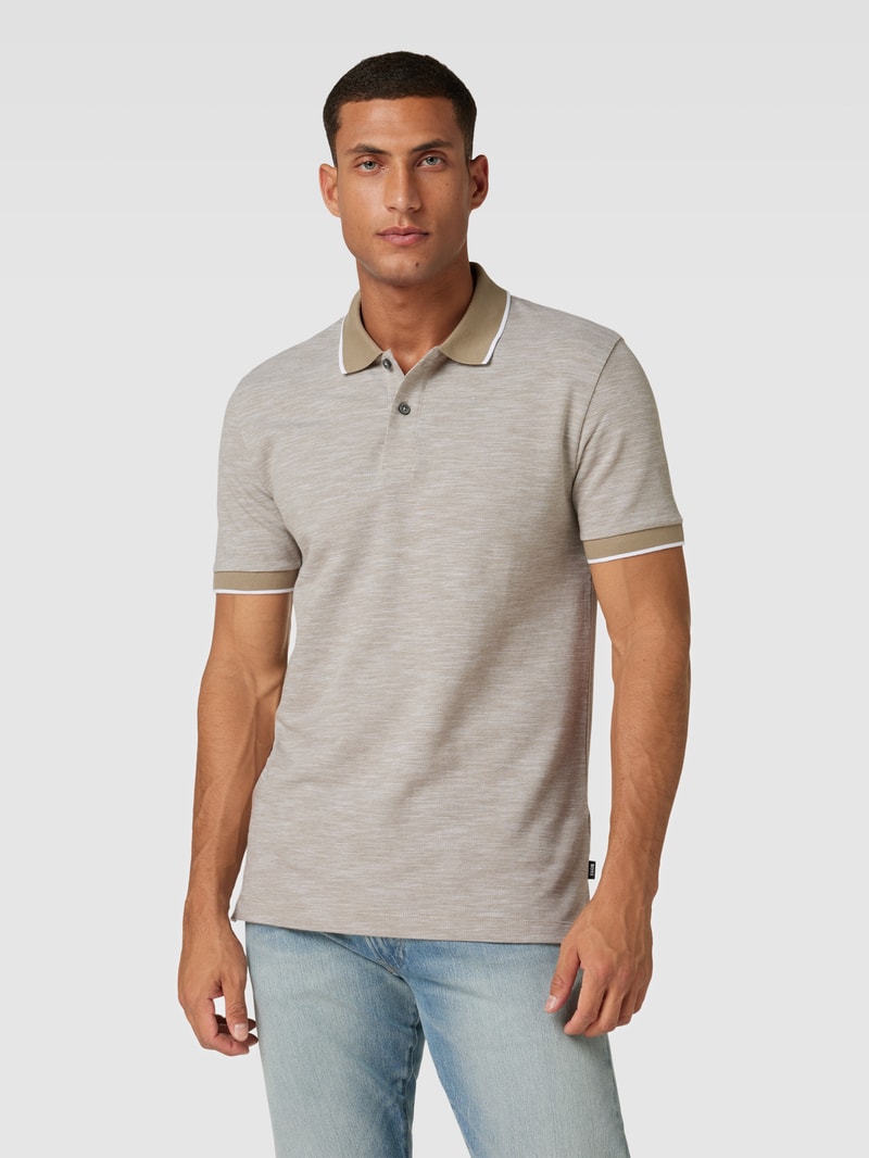 Poloshirt mit fein strukturiertem Design Modell 'Parlay' in schilf