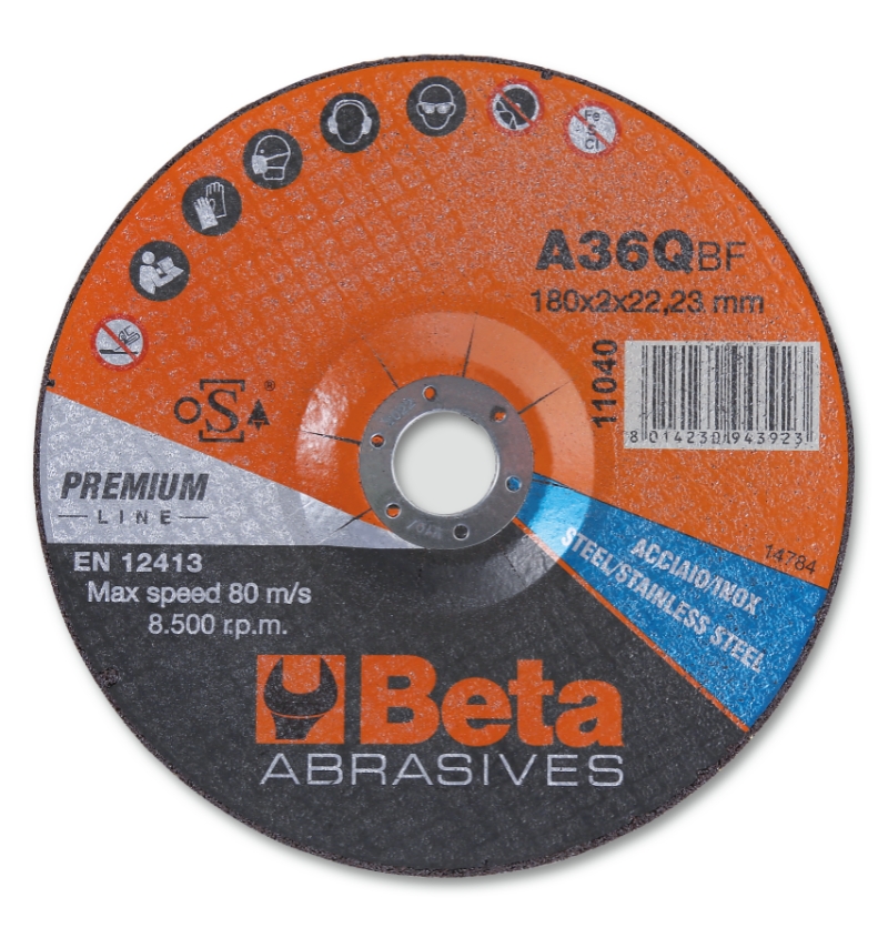 Disque d'ébavurage Beta 110230125 11023 125X6,5 - Acier inoxydable - Diamètre 125 mm