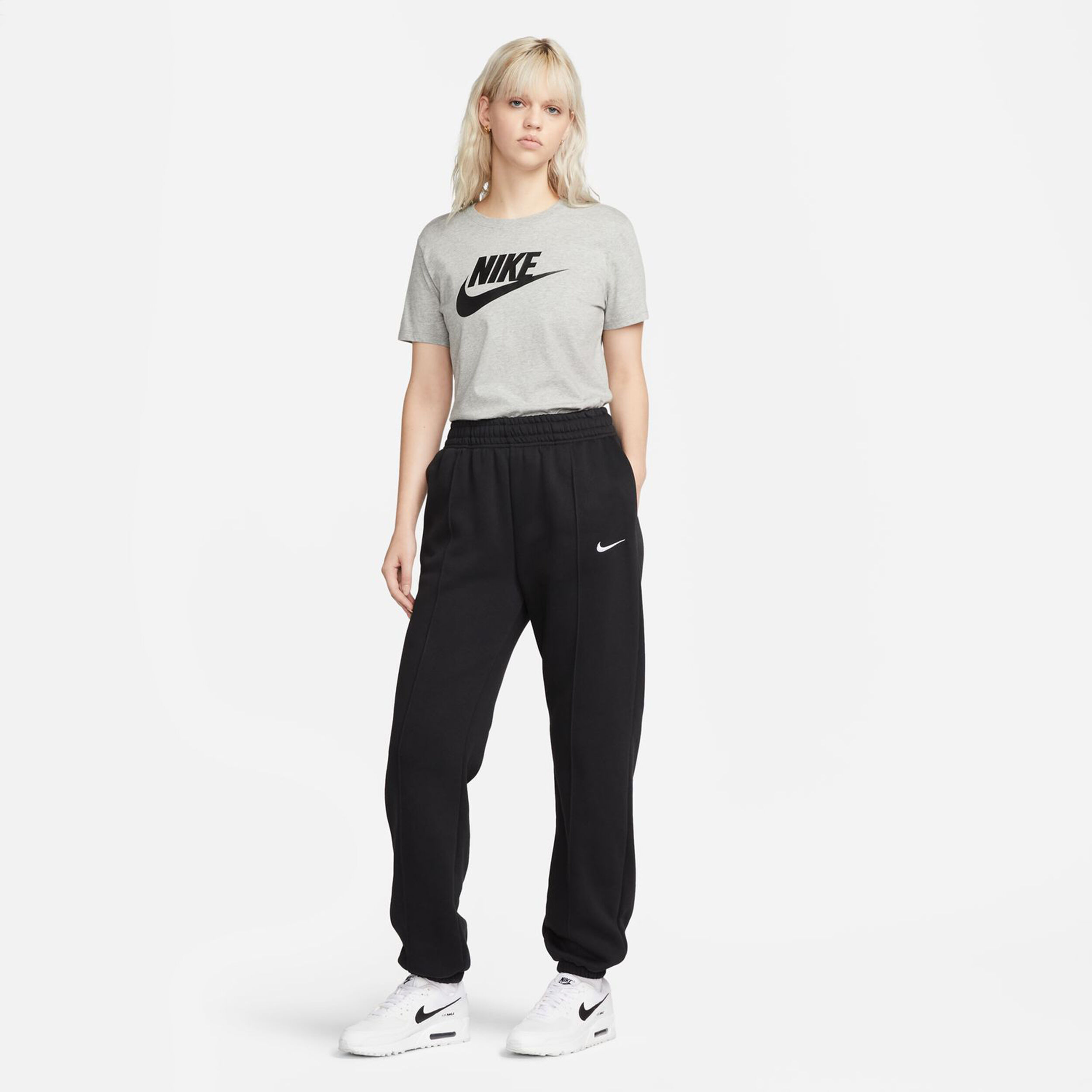 New Sportswear Essential Icon Futura T-Shirt Damen - Grau, Weiß
