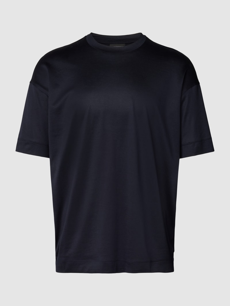 T-Shirt im unifarbenen Design in marineblau