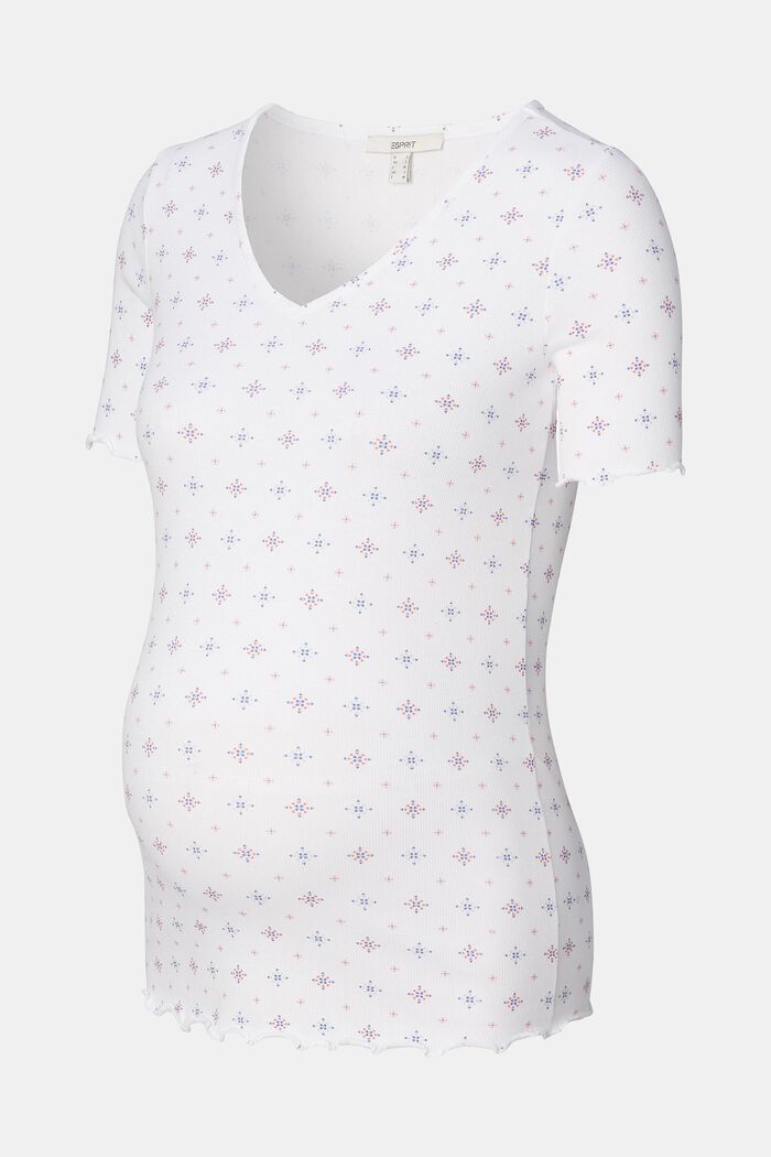 T-Shirt mit V-Ausschnitt und Print, Bio-Baumwolle