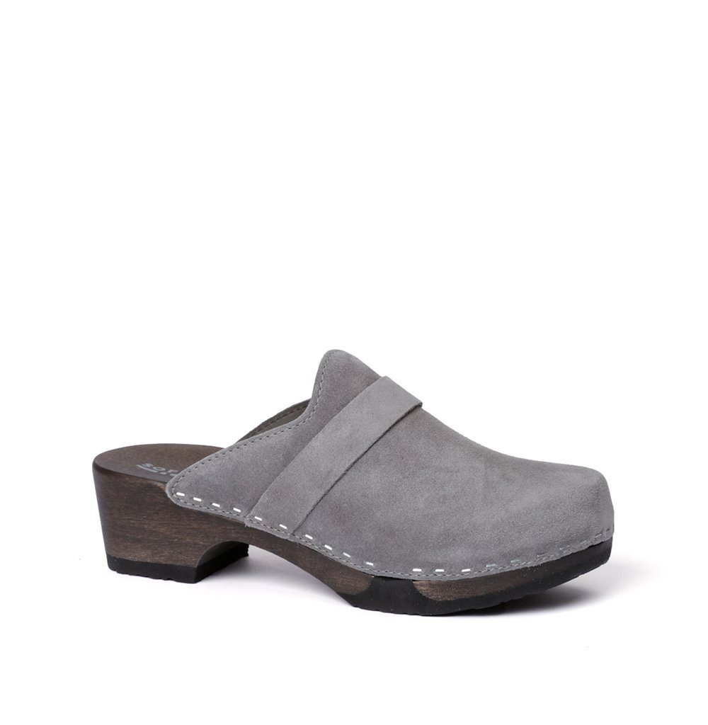 Softclox TAMINA Kaschmir grau (dunkel), Winter, Holz, Clogs, Damen, bequem Clog