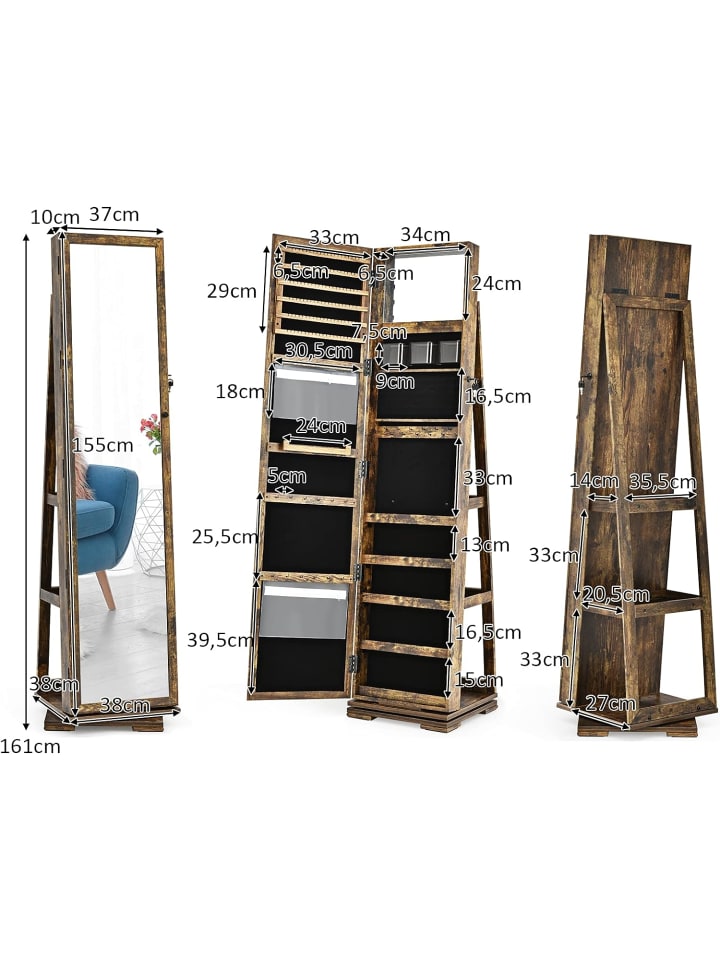 COSTWAY Schmuckaufbewahrung in Taupe günstig kaufen onesize