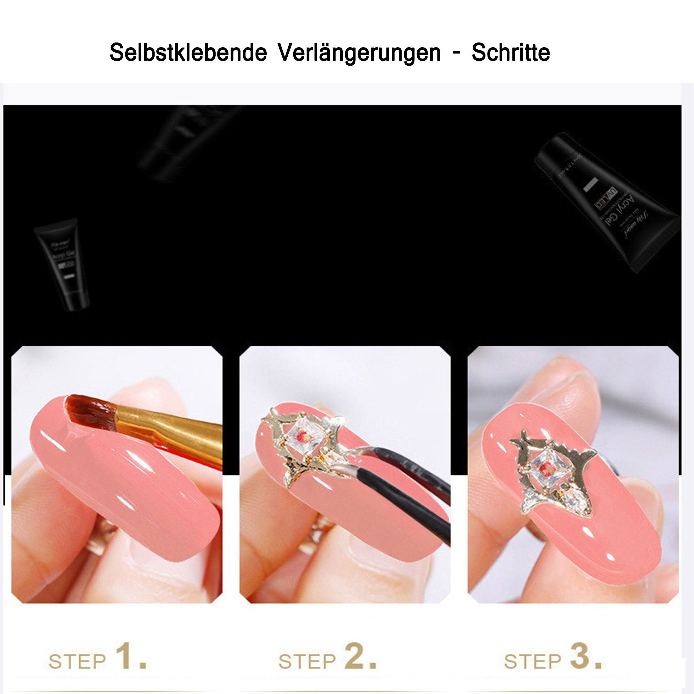Scheiffy Gel-Nagellack Nagelverlängerung Gel,Nail Art Set,6 Farben Lampe zum Backen,15ml