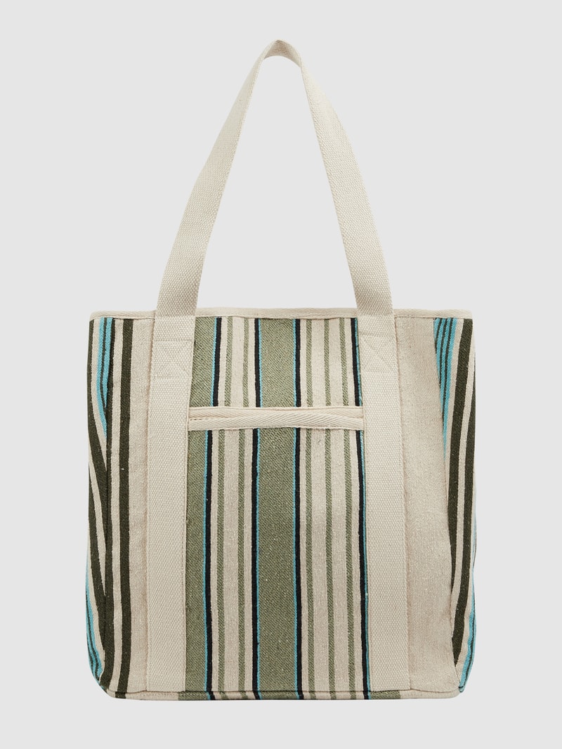 Shopper aus Canvas in olivgrün meliert
