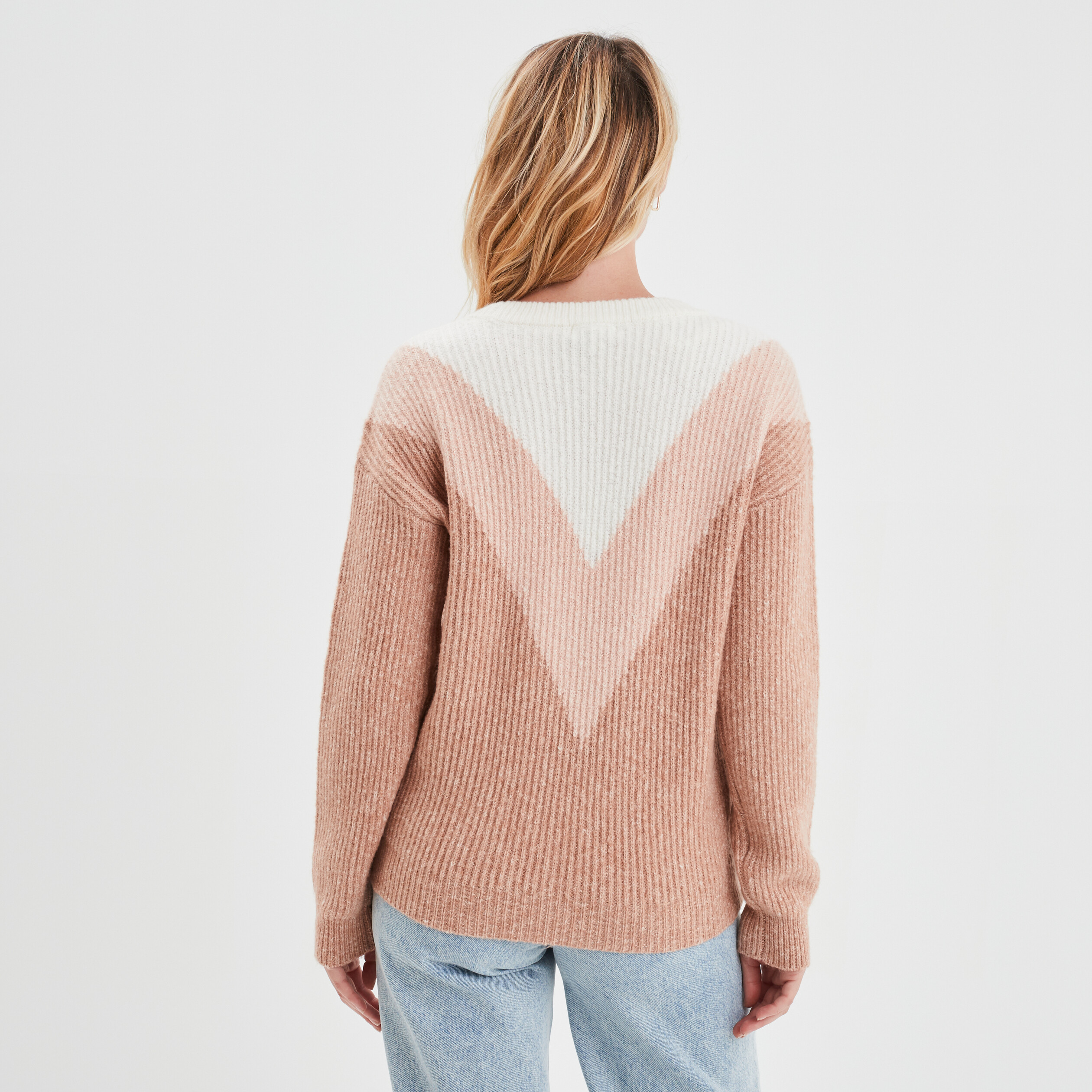 Pull manches longues rose clair femme | La Halle