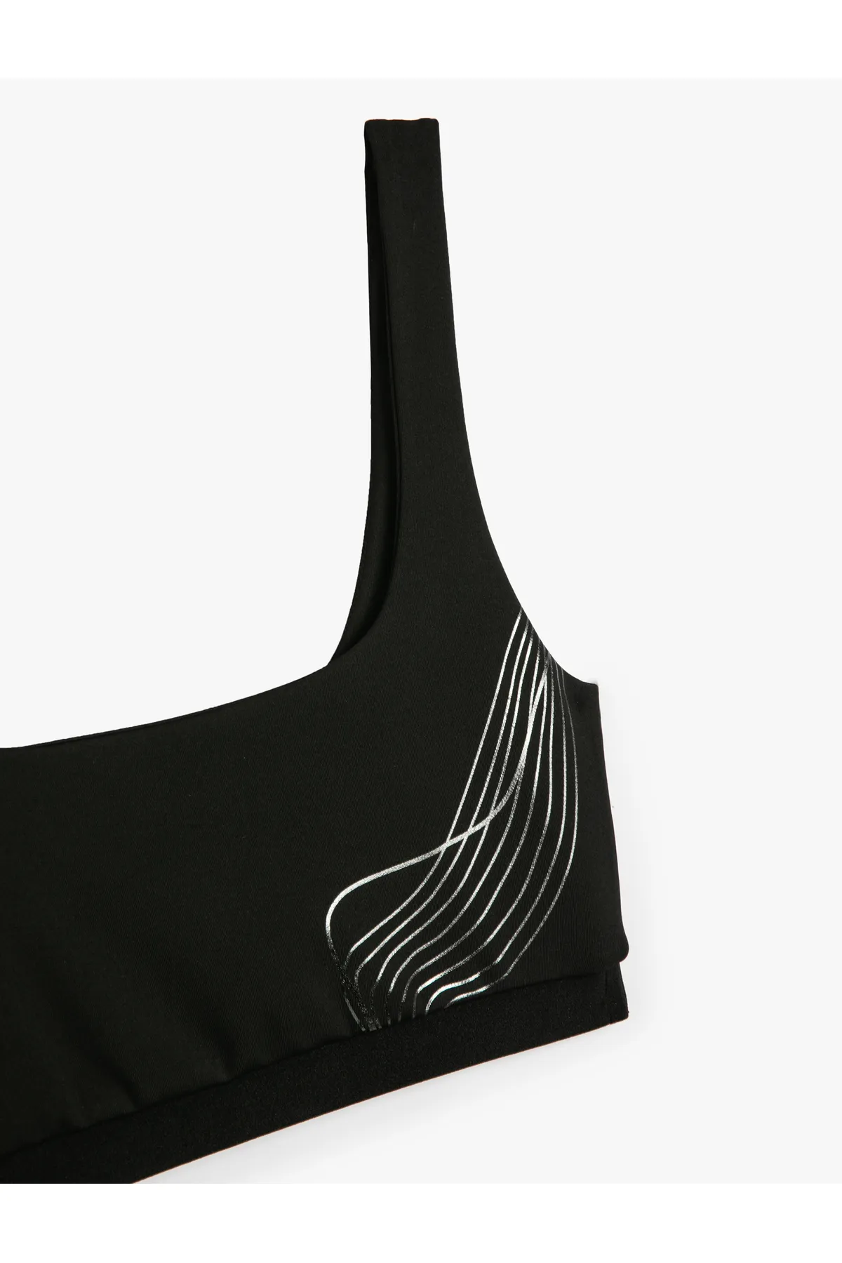Koton  Halbes Tanktop mit sportlichem Print und detailliertem Slim Fit U-Kragen