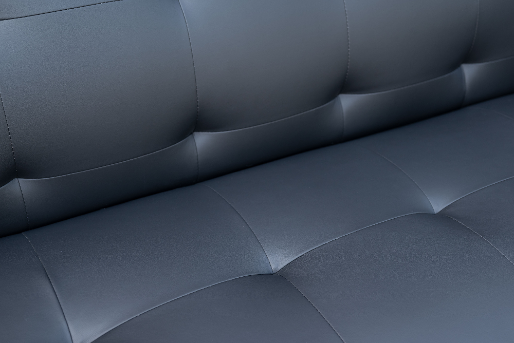 Happy Home 3 Sitzer Sofa in Lederoptik schwarz