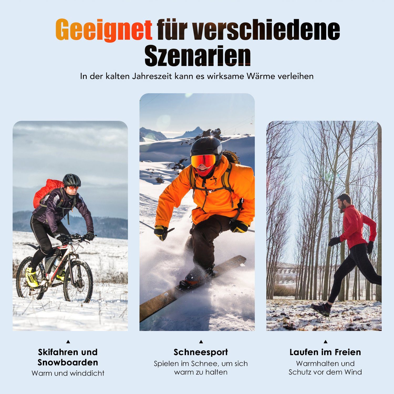 LETGOSPT Sturmhaube Fahren Winddicht Warm Gesichtshaube Einheitsgröße Herren/Damen (Herbst Winter Balaclava) für Outdoorsports Radfahren, Snowboarden, Skifahren, Motorrad