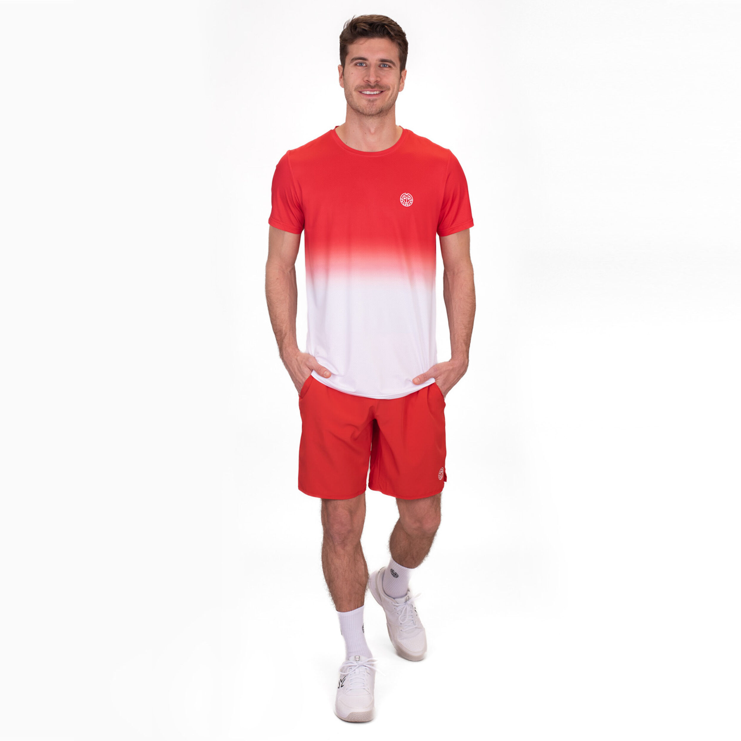Crew Gradiant T-Shirt Herren - Rot, Weiß