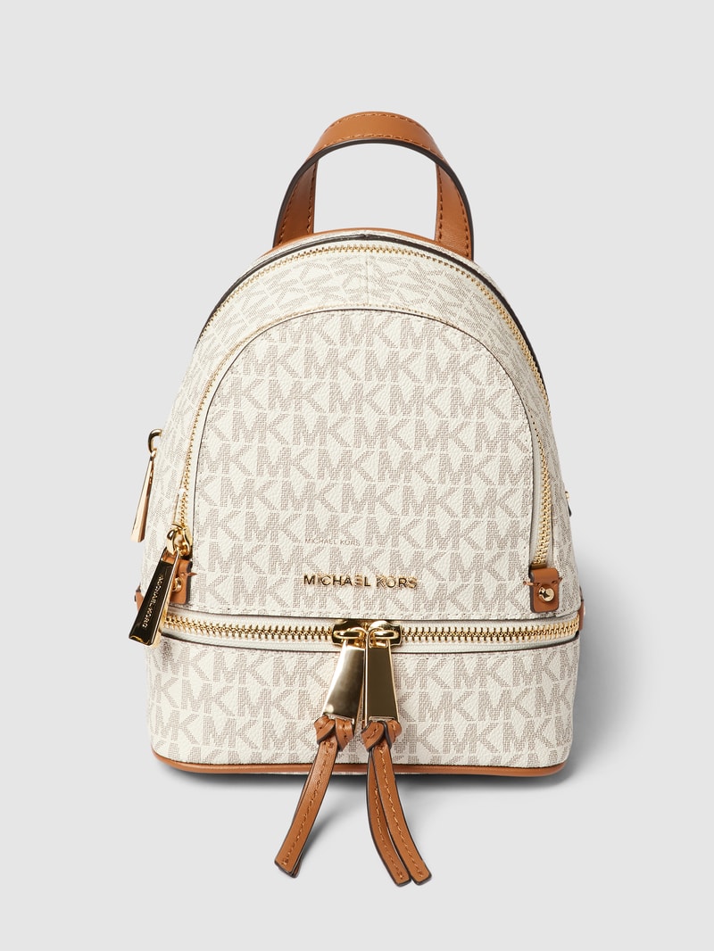 Rucksack mit Label-Applikation Modell 'RHEA' in ecru