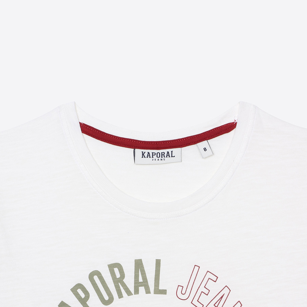 REBEL  T-shirt blanc chiné garçon en 100% coton