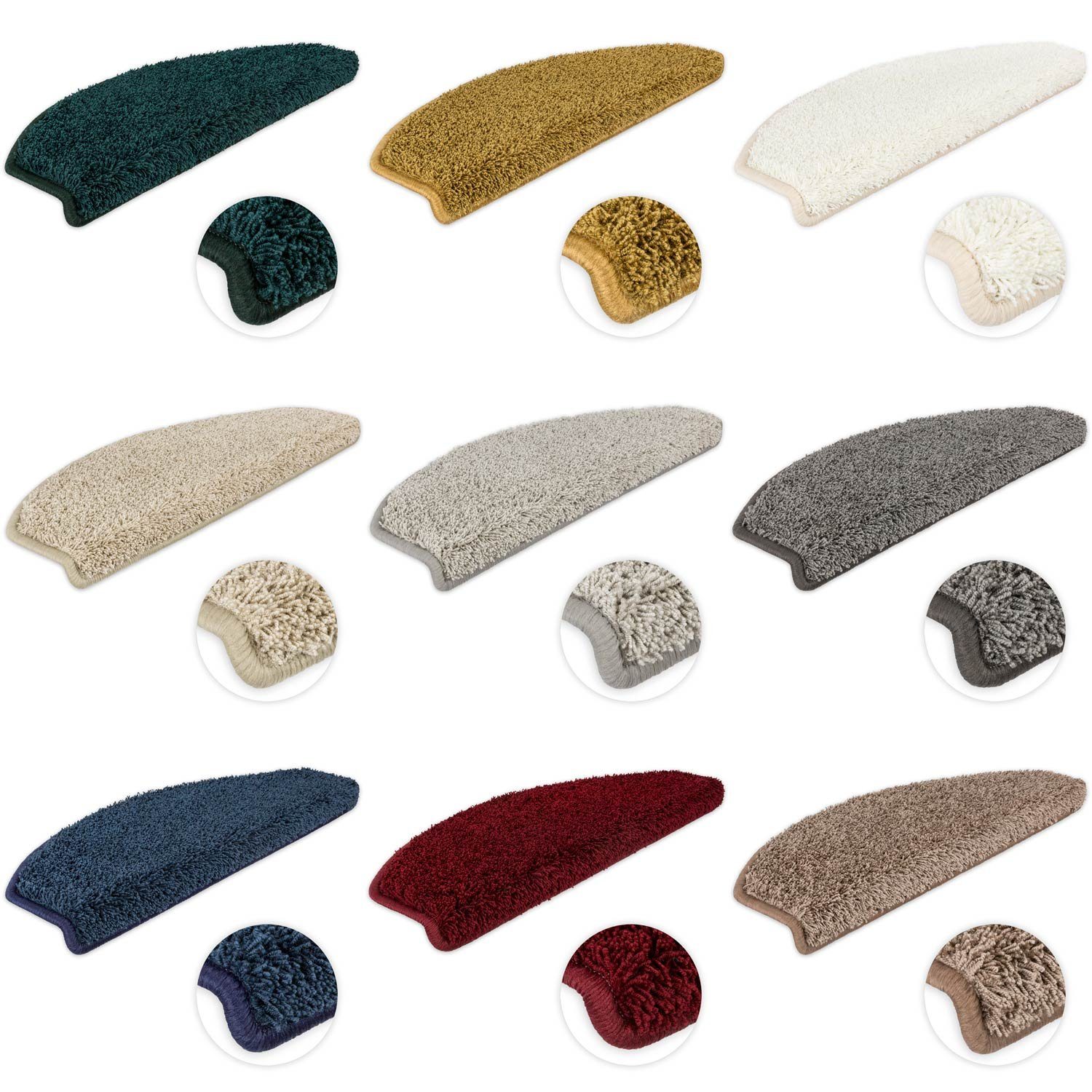 Stufenmatte Stufenmatten Emphoria Halbrund Einzeln und Sparset's, Metzker®, halbrund, Höhe: 15 mm, 15 Stück im Set - Hellbraun