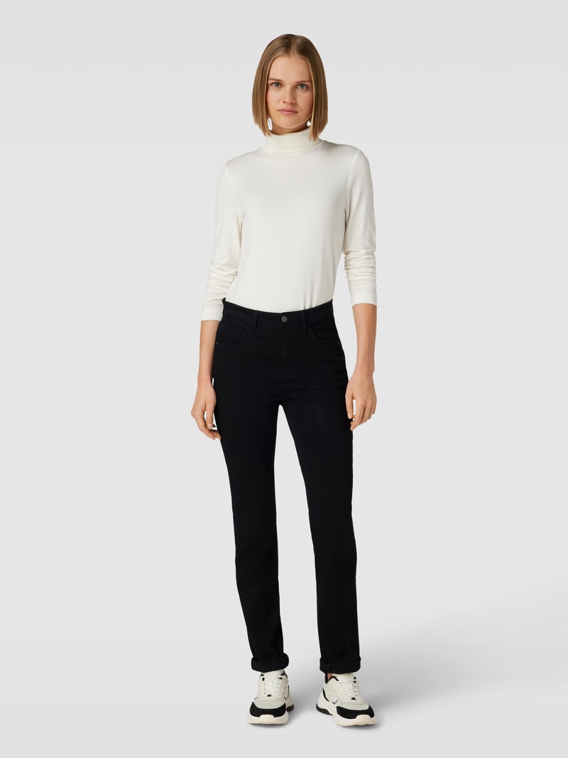 Jeans im unifarbenen Design Modell 'Mary' in schwarz