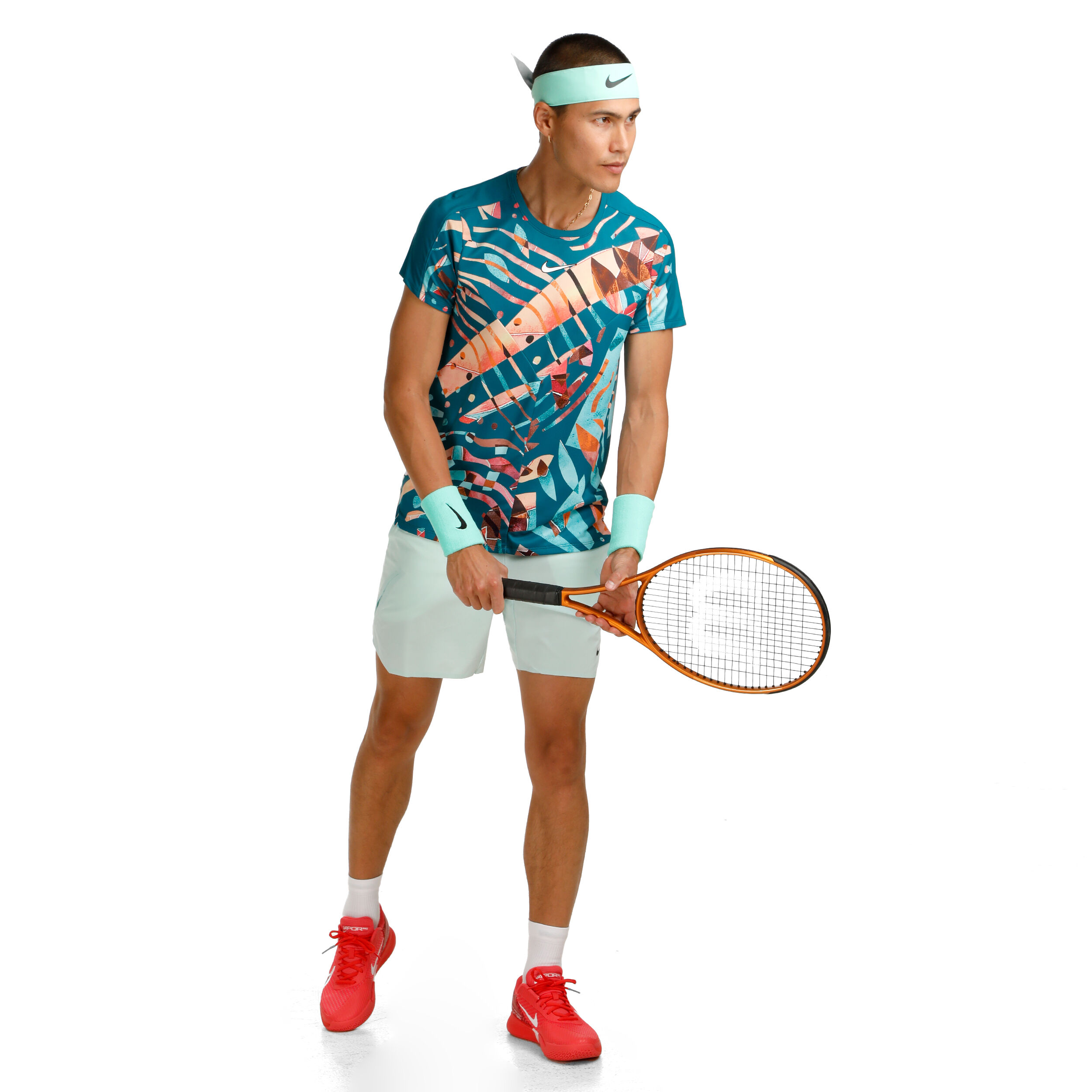 Dri-Fit Court Slam T-Shirt Herren - Türkis, Mehrfarbig