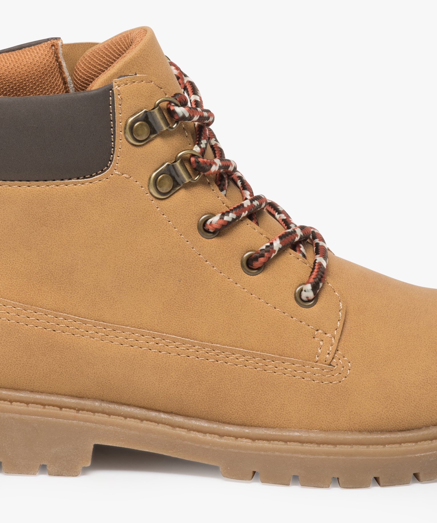 Boots Garçon avec col rembourré, lacets montagne et semell... jaune | GEMO