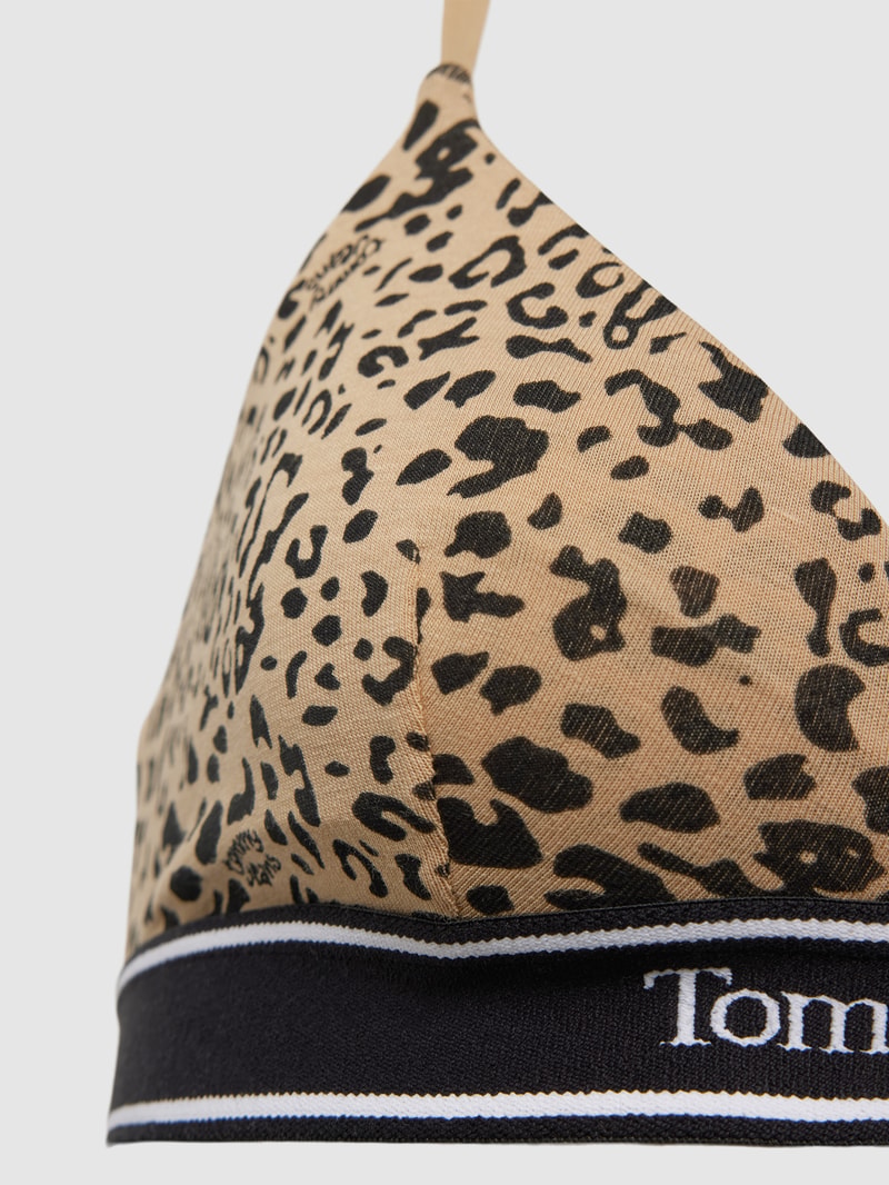 Triangel-BH mit Animal-Print in camel