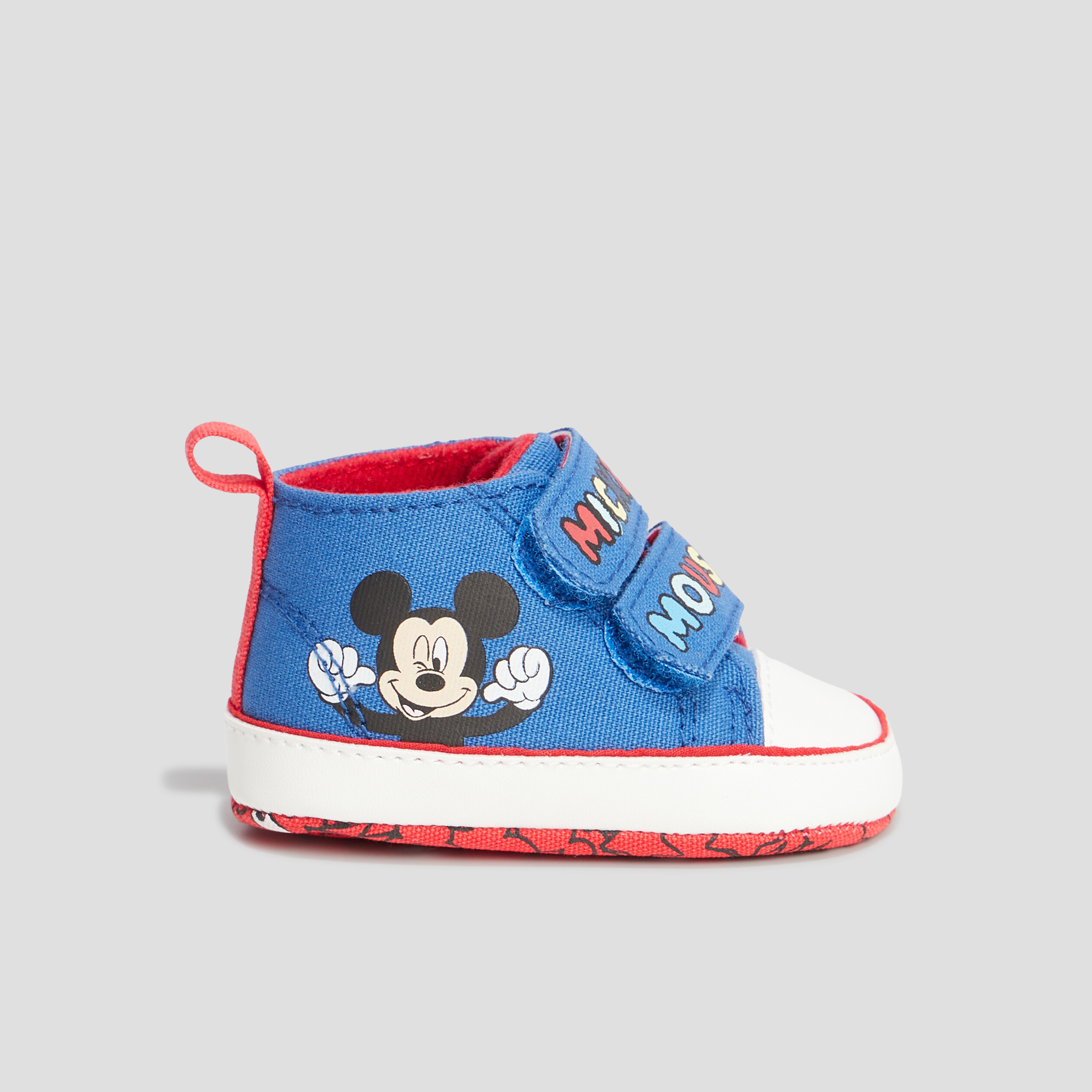 Bottillons à scratchs Mickey bleu bébé garçon | La Halle