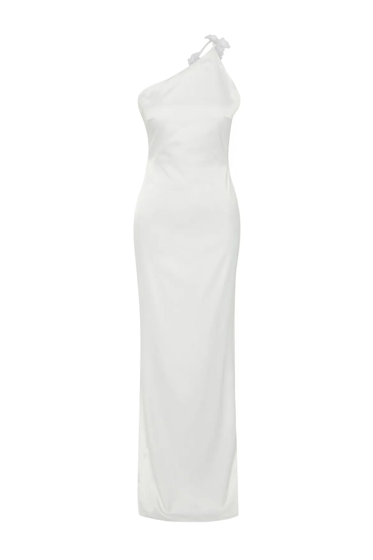 Trendyol Collection  Weißes Hochzeits-/Nikah-Abendkleid mit Rosendetails in Weiß TPRSS24AE00029