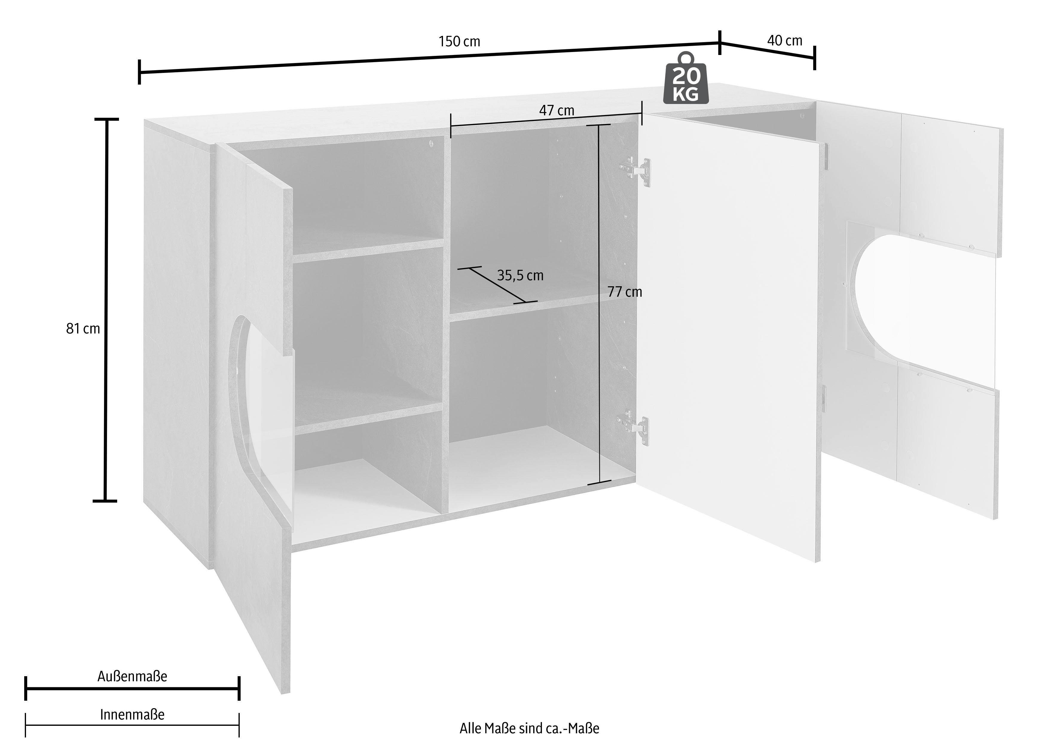 Tecnos Sideboard Real, Breite 150 cm