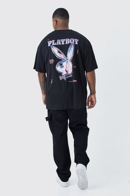 Plus T-Shirt mit lizenziertem Playboy Print