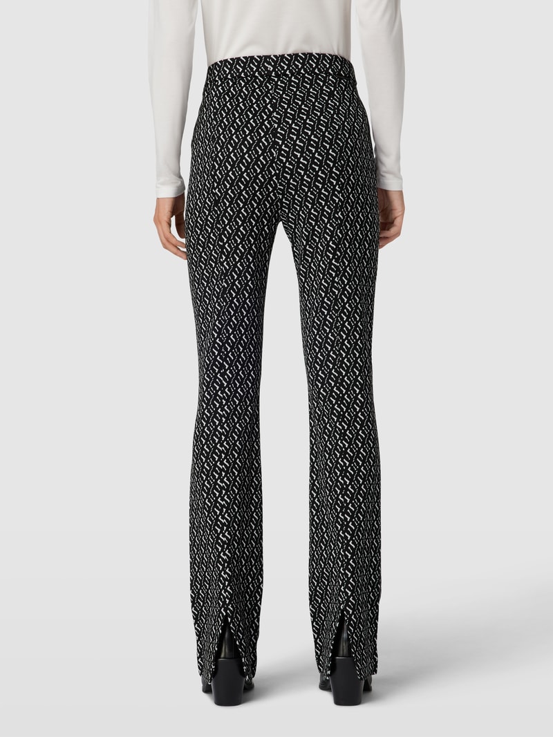 Stoffhose mit Allover-Muster Modell 'MACY' in schwarz
