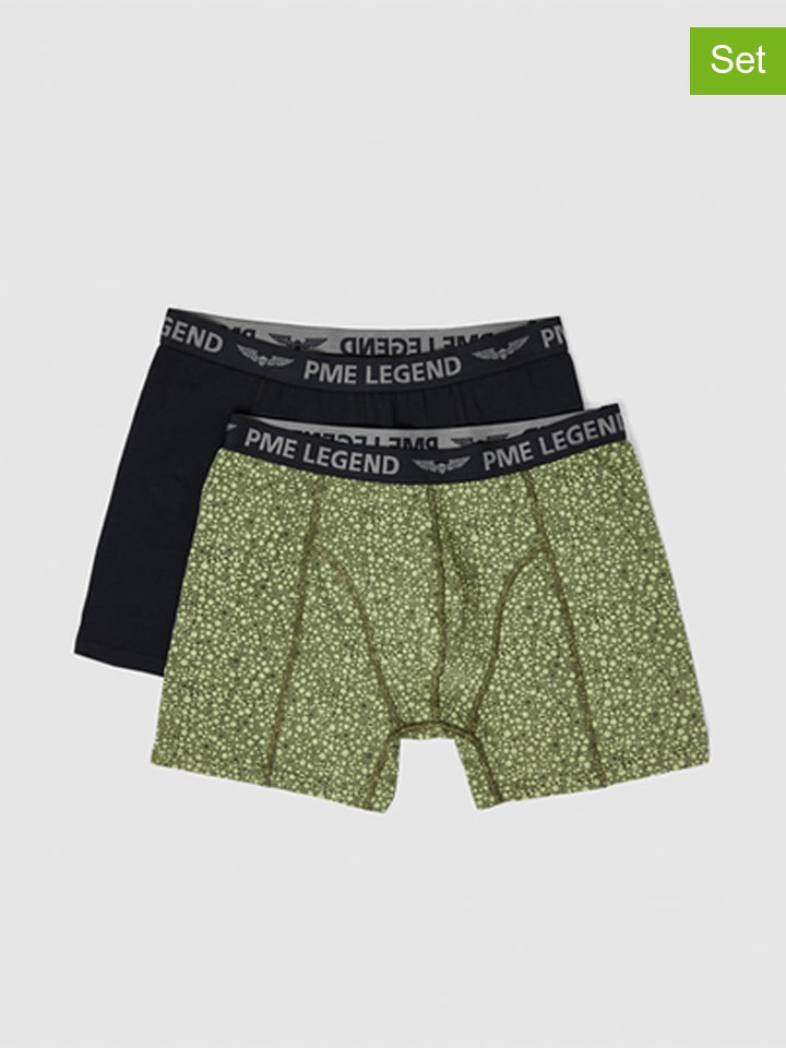 PME Legend 2er-Set: Boxershorts in Grün/ Schwarz/ Grün/ Schwarz günstig kaufen