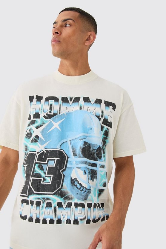 Oversize T-Shirt mit Neckholder-Print